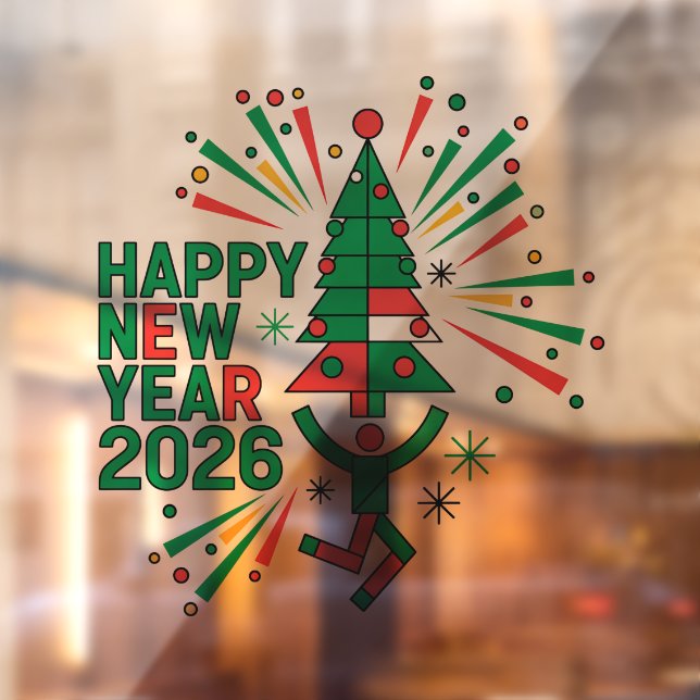 Happy New Year 2026 Celebration Window Cling (Sheet 2)