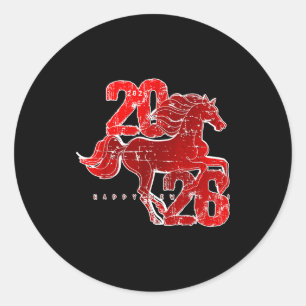 Happy New Year 2026 Chinese New Year 2026 Year Of Classic Round Sticker