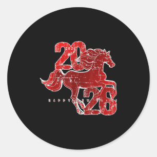 Happy New Year 2026 Chinese New Year 2026 Year Of Classic Round Sticker