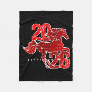 Happy New Year 2026 Chinese New Year 2026 Year Of Fleece Blanket