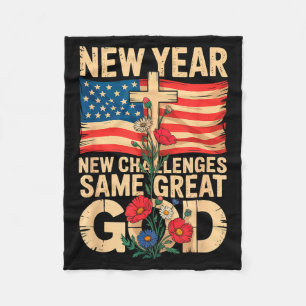Happy New Year 2026 Christian Challenges Same Grea Fleece Blanket