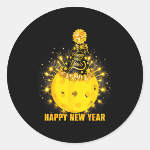 Happy New Year 2026 Ckleball Party Hat New Years E Classic Round Sticker