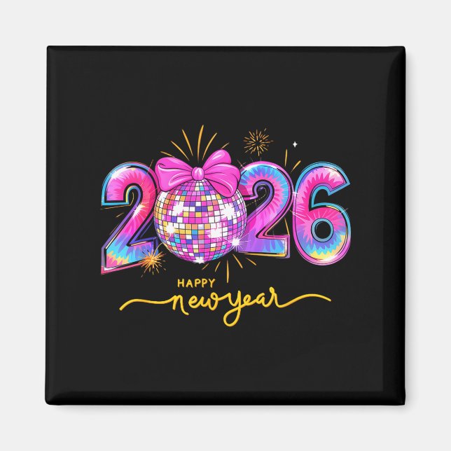 Happy New Year 2026 Colorful Family Matching Celeb Magnet (Front)