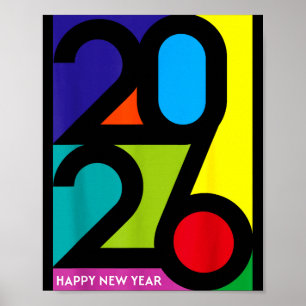 Happy New Year 2026 Colorful Funny Nye Party Match Poster