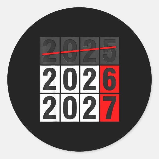 Happy New Year 2026 Coming Soon 2027 67 Meme Six S Classic Round Sticker (Front)