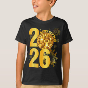 Happy New Year 2026 Coquette Bow Disco Ball New Ye T-Shirt