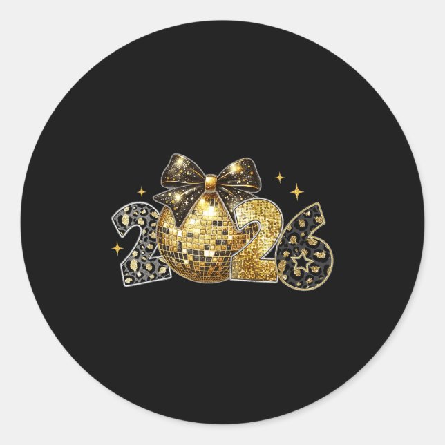 Happy New Year 2026 Coquette New Year Trendy  Classic Round Sticker (Front)