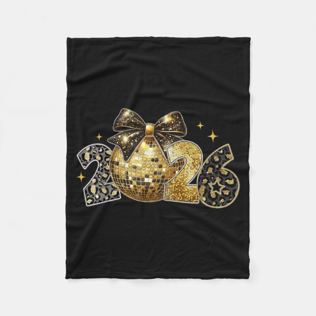 Happy New Year 2026 Coquette New Year Trendy  Fleece Blanket (Front)