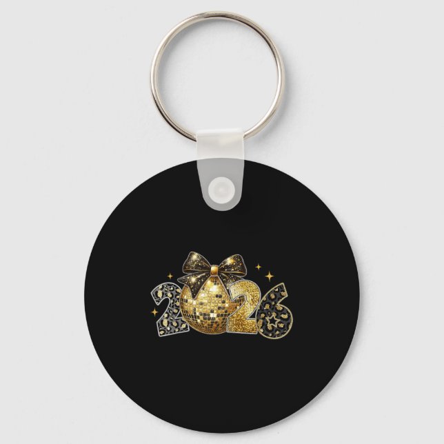 Happy New Year 2026 Coquette New Year Trendy  Keychain (Front)