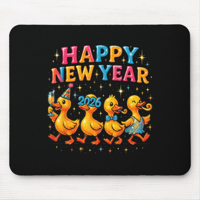 Happy New Year 2026 Cute Duck Party Gift  Mouse Pad (Front)
