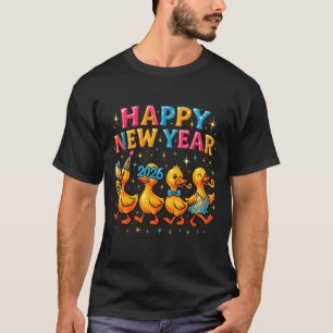 Happy New Year 2026 Cute Duck Party Gift T-Shirt
