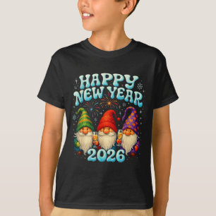 Happy New Year 2026 Cute Gnome Party Gift T-Shirt