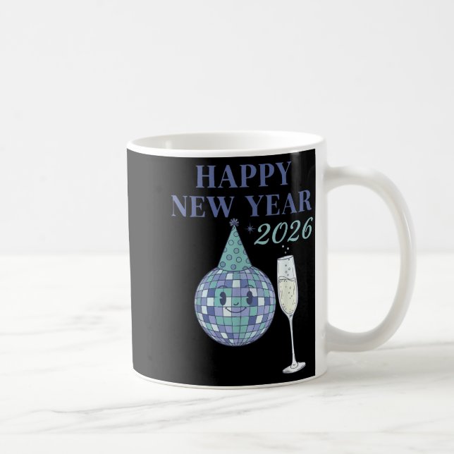 Happy New Year 2026 Disco Ball Celebration  Coffee Mug (Right)
