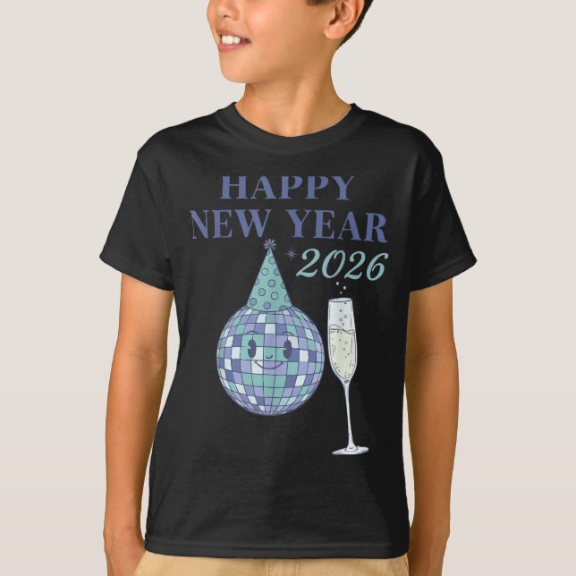 Happy New Year 2026 Disco Ball Celebration  T-Shirt (Front)