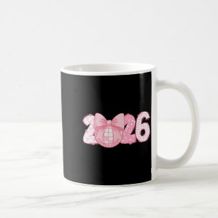 Happy New Year 2026 Disco Ball Nk Coquette Bow Fam Coffee Mug