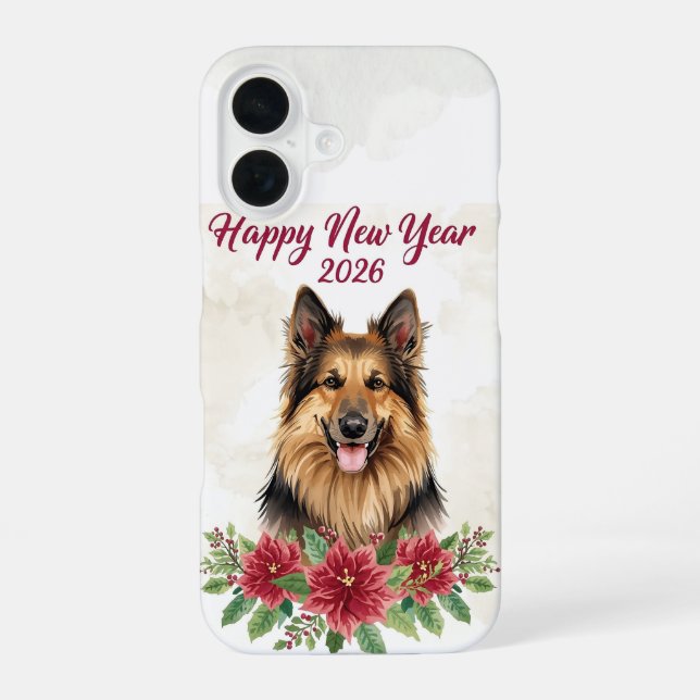 Happy New Year 2026 Dog Art iPhone Case (Back)