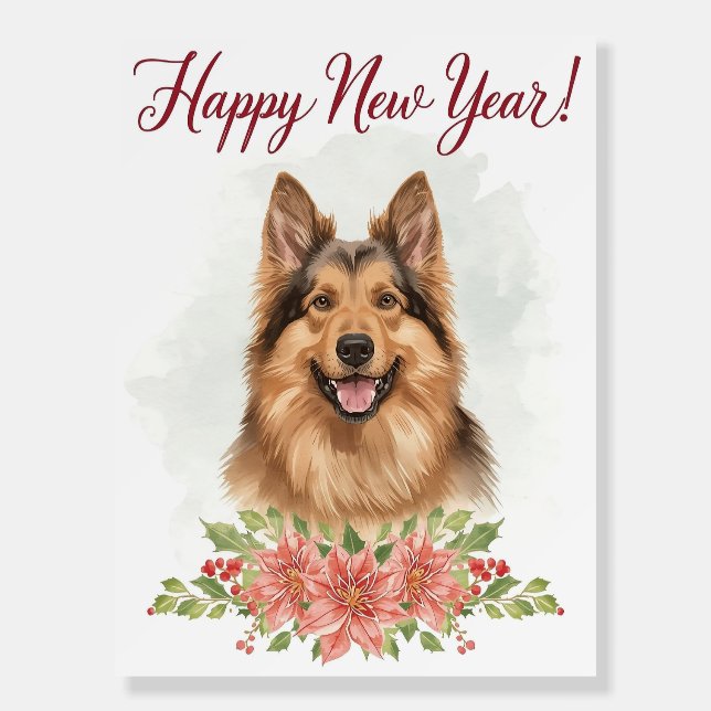 Happy New Year 2026 Dog Art Poster (Front)
