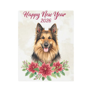 Happy New Year 2026 Dog Metal Print