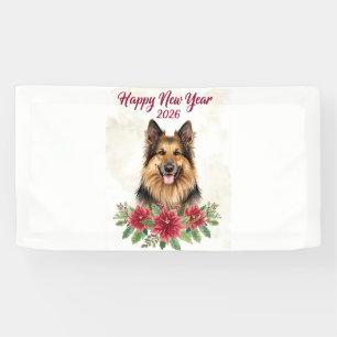 Happy New Year 2026 Dog Theme Banner