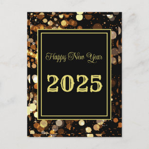 Happy New Year 2026 Elegant Gold Bubble Holiday Postcard