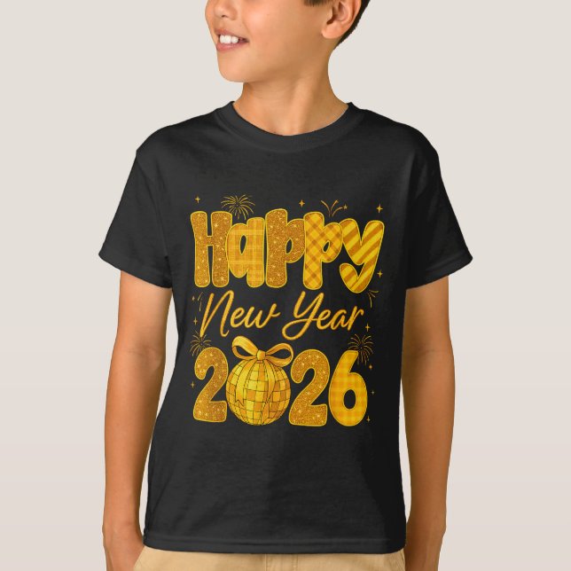 Happy New Year 2026 Eve Party Gold Family Matching T-Shirt (Front)
