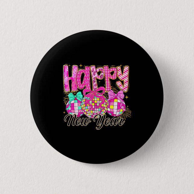 Happy New Year 2026 Family Celebration New Years E Button (Front)