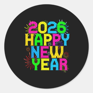 Happy New Year 2026 Family Celebration New Years E Classic Round Sticker