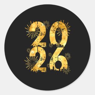 Happy New Year 2026 Family Celebration New Years E Classic Round Sticker