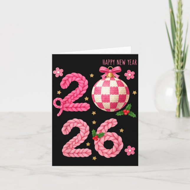 Happy New Year 2026 Family Matching Crochet Men Wo Card (Front)