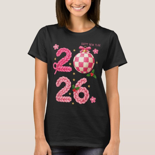 Happy New Year 2026 Family Matching Crochet Men Wo T-Shirt (Front)