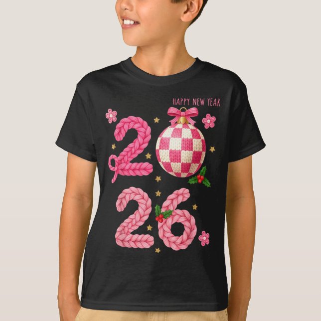 Happy New Year 2026 Family Matching Crochet Men Wo T-Shirt (Front)