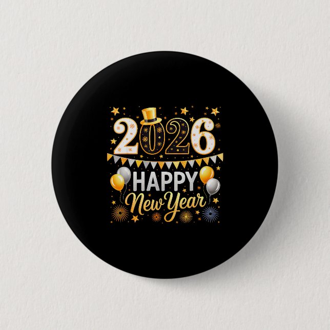 Happy New Year 2026 Family Matching New Year Firew Button (Front)
