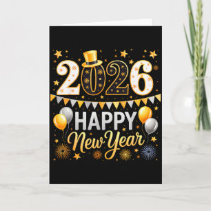 Happy New Year 2026 Family Matching New Year Firew Card