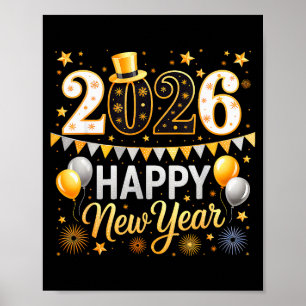 Happy New Year 2026 Family Matching New Year Firew Poster