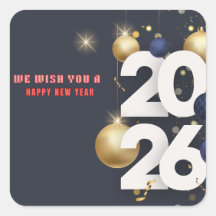 Happy New Year 2026 Festive Christmas Greenery Des