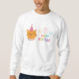 Happy New Year 2026 , festive winter , cute cat Sweatshirt