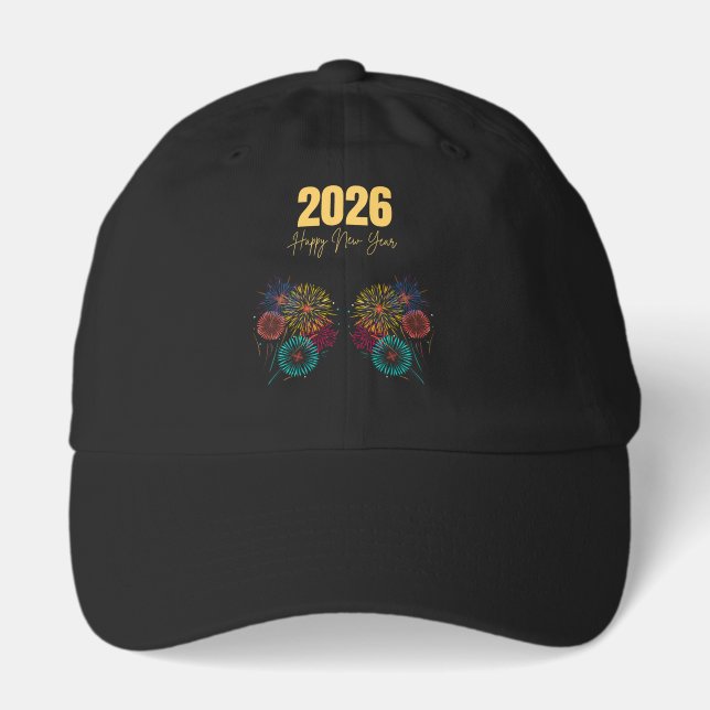 Happy New Year 2026 Fireworks Celebration Hat (Front)