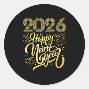 Happy New Year 2026 Fireworks  Classic Round Sticker