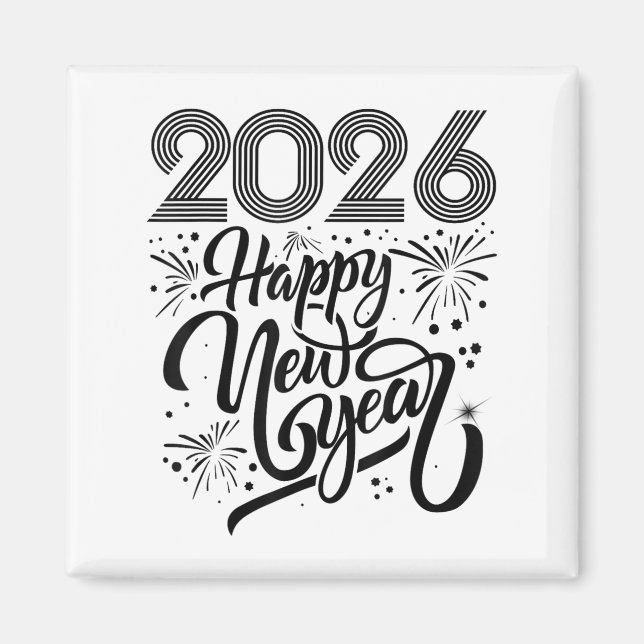 Happy New Year 2026 Fireworks  Magnet (Front)