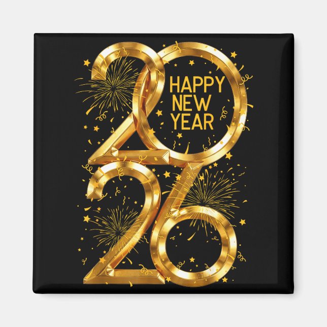 Happy New Year 2026 Fireworks New Year Eve's Nye P Magnet (Front)