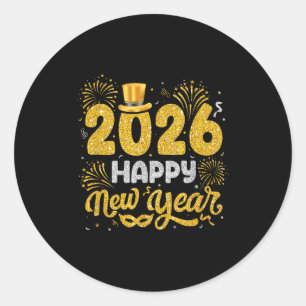 Happy New Year 2026 Fireworks New Years Eve Men Wo Classic Round Sticker