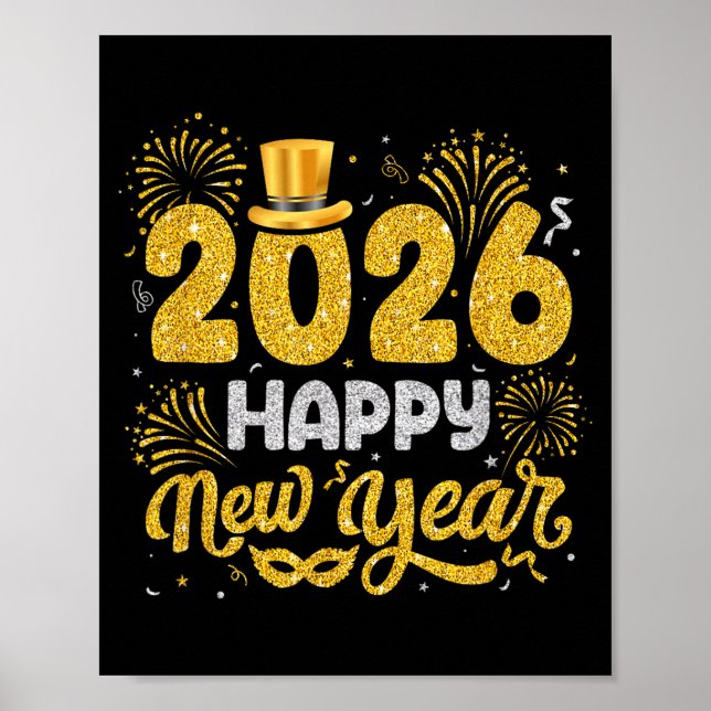 Happy New Year 2026 Fireworks New Years Eve Men Wo Poster (Front)