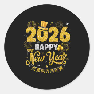 Happy New Year 2026 Fireworks New Years Eve Party Classic Round Sticker