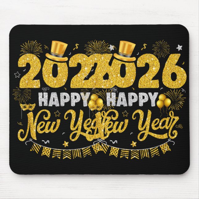 Happy New Year 2026 Fireworks New Years Eve Party  Mouse Pad (Front)