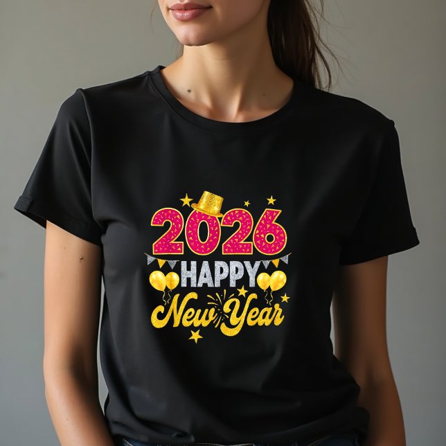 Happy New Year 2026 Fireworks Party Comfort T-Shirt (Creator Uploaded)