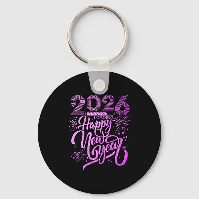 Happy New Year 2026 Fireworks Party Premium  Keychain (Front)
