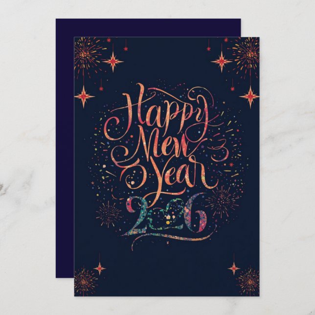 Happy new year 2026 Flat Card (Front/Back)