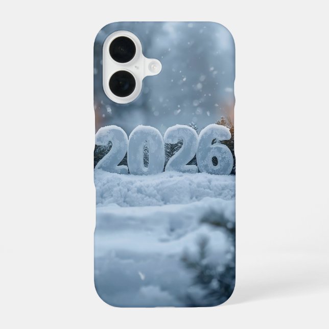 happy new year 2026 frosty calm iPhone case (Back)