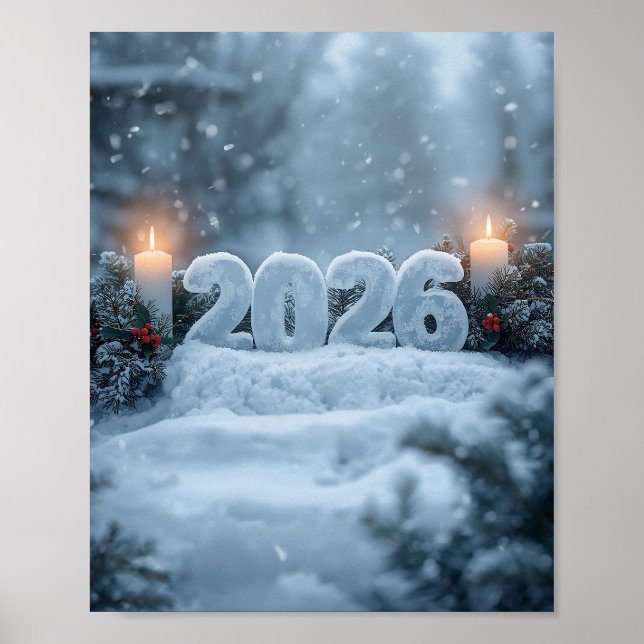 happy new year 2026 frosty winter poster (Front)