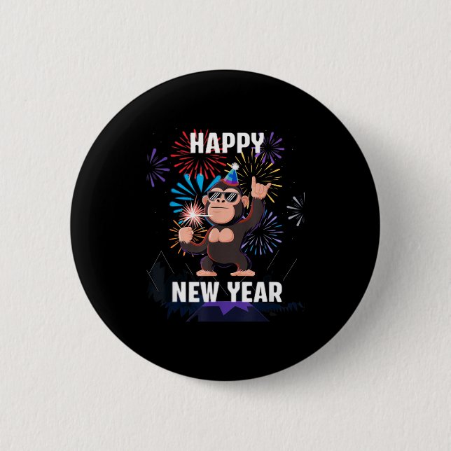 Happy New Year 2026 Funny Kids Bigfoot Lovers Part Button (Front)
